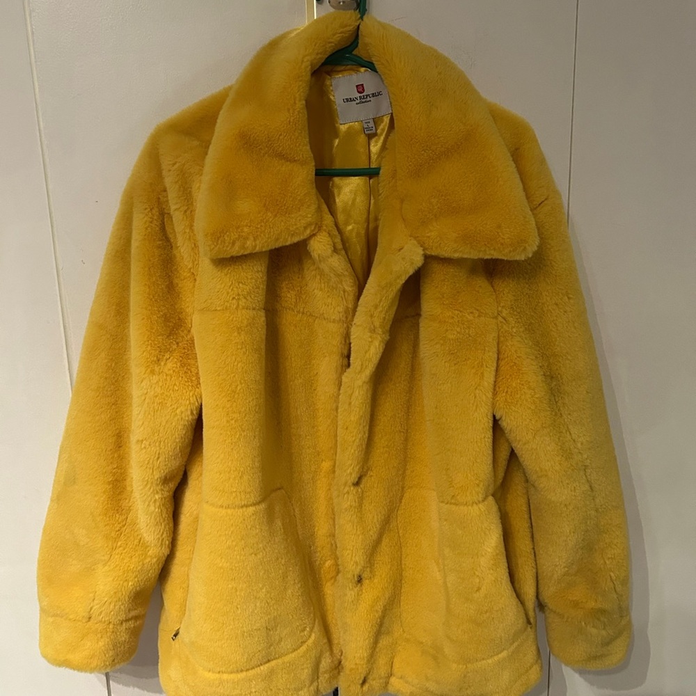 Urban Republic Yellow Faux Fur Jacket
